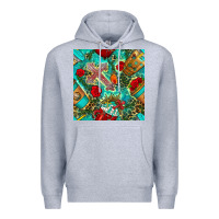 Heather Grey faith coffee cup and cross with leopard and roses seamless pattern bbs Premium Hoodie - BundleAndBundleShop
