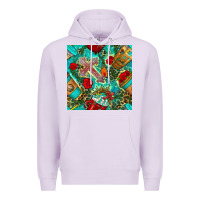 Lilac faith coffee cup and cross with leopard and roses seamless pattern bbs Premium Hoodie - BundleAndBundleShop