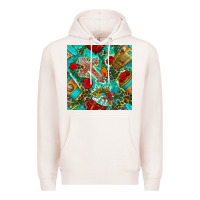 Pale Pink faith coffee cup and cross with leopard and roses seamless pattern bbs Premium Hoodie - BundleAndBundleShop