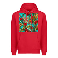 Red faith coffee cup and cross with leopard and roses seamless pattern bbs Premium Hoodie - BundleAndBundleShop