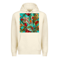 Sandshell faith coffee cup and cross with leopard and roses seamless pattern bbs Premium Hoodie - BundleAndBundleShop