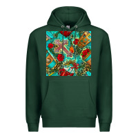 Sports Green faith coffee cup and cross with leopard and roses seamless pattern bbs Premium Hoodie - BundleAndBundleShop