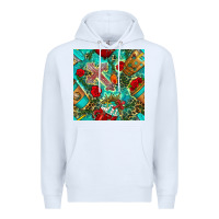 White faith coffee cup and cross with leopard and roses seamless pattern bbs Premium Hoodie - BundleAndBundleShop