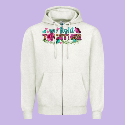 We Fight Together Zipper Hoodie Designed By Bundleandbundleshop
