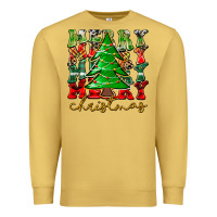 Antique Gold Merry Christmas Tree Premium Sweatshirt - CowhideDigitalArt