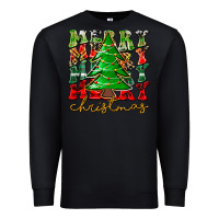 Black Merry Christmas Tree Premium Sweatshirt - CowhideDigitalArt
