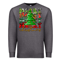 Charcoal Heather Merry Christmas Tree Premium Sweatshirt - CowhideDigitalArt