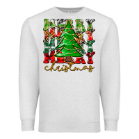 Oatmeal Heather Merry Christmas Tree Premium Sweatshirt - CowhideDigitalArt