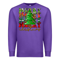 Purple Merry Christmas Tree Premium Sweatshirt - CowhideDigitalArt