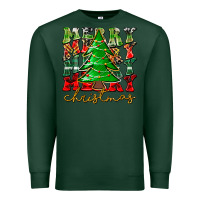 Sports Green Merry Christmas Tree Premium Sweatshirt - CowhideDigitalArt