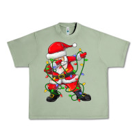 Oil Green Dabbing Santa Christmas Tree Lights Urban Heavy Tee - tuanDangUi