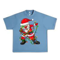 Pebble Blue Dabbing Santa Christmas Tree Lights Urban Heavy Tee - tuanDangUi