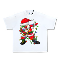 White Dabbing Santa Christmas Tree Lights Urban Heavy Tee - tuanDangUi