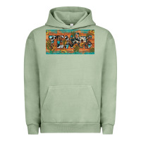 Pigment Oil Green texas sunflower cactus cowhide leopard licence plate Urban Hoodie - Artiststas