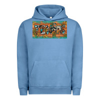 Pigment Pebble Blue texas sunflower cactus cowhide leopard licence plate Urban Hoodie - Artiststas