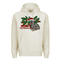 Oatmeal Heather merry christmas french bulldog Premium Hoodie - RanaPortraitStore