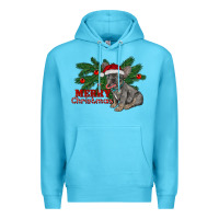Ocean Blue merry christmas french bulldog Premium Hoodie - RanaPortraitStore