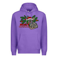 Purple merry christmas french bulldog Premium Hoodie - RanaPortraitStore