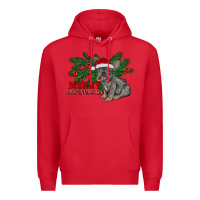 Red merry christmas french bulldog Premium Hoodie - RanaPortraitStore