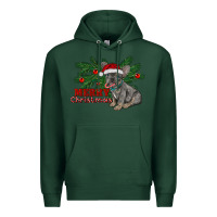 Sports Green merry christmas french bulldog Premium Hoodie - RanaPortraitStore