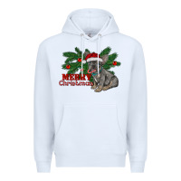 White merry christmas french bulldog Premium Hoodie - RanaPortraitStore