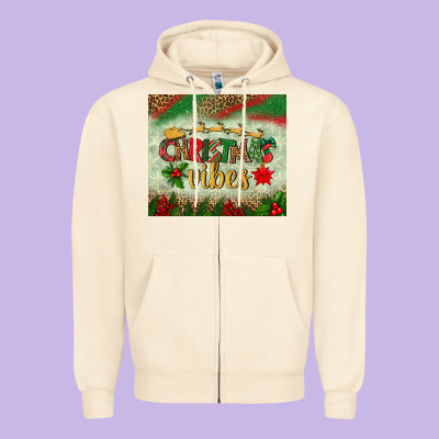 Christmas Vibes Tumbler Zipper Hoodie Designed By Bundleandbundleshop