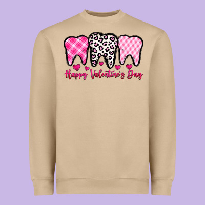 Happy Valentines Day Dentist Heavyweight Sweatshirt Designed By Oliviacreatesart