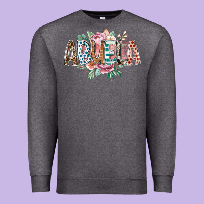 Abuela Flowers Premium Sweatshirt Designed By Racoondesign
