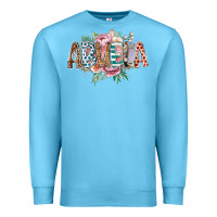 Ocean Blue abuela flowers Premium Sweatshirt - RacoonDesign