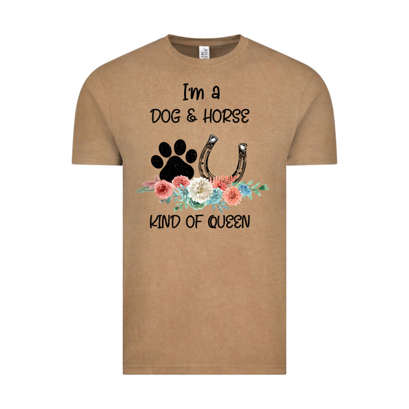 I'm A Dog & Horse Kind Of Queen Pet Lover Owner Vintage Tee by Bettercallsaul | Teevron