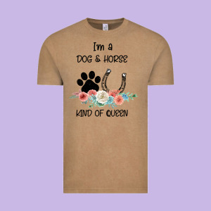 I'm A Dog & Horse Kind Of Queen Pet Lover Owner Vintage Tee Designed By Bettercallsaul