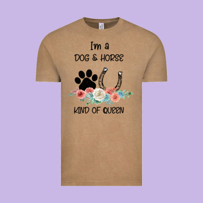 I'm A Dog & Horse Kind Of Queen Pet Lover Owner Vintage Tee Designed By Bettercallsaul