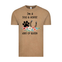 Vintage Coffee I'm A Dog & Horse Kind Of Queen Pet Lover Owner Vintage Tee - Bettercallsaul