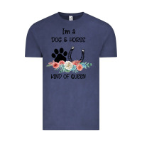 Vintage Denim I'm A Dog & Horse Kind Of Queen Pet Lover Owner Vintage Tee - Bettercallsaul
