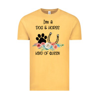 Vintage Mustard I'm A Dog & Horse Kind Of Queen Pet Lover Owner Vintage Tee - Bettercallsaul