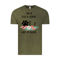 Vintage Olive I'm A Dog & Horse Kind Of Queen Pet Lover Owner Vintage Tee - Bettercallsaul