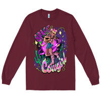 Burgundy Space cowgirl Long Sleeve Tee - HowdyJamesFarm