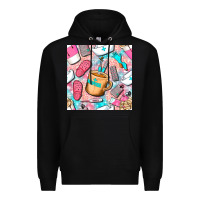 Black hospital nurse coffee cups with leopard seamless pattern bbs Premium Hoodie - BundleAndBundleShop