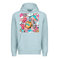 Blue Mist hospital nurse coffee cups with leopard seamless pattern bbs Premium Hoodie - BundleAndBundleShop