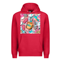 Cardinal hospital nurse coffee cups with leopard seamless pattern bbs Premium Hoodie - BundleAndBundleShop