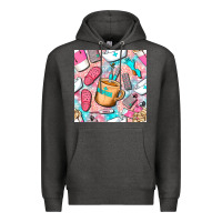 Charcoal Heather hospital nurse coffee cups with leopard seamless pattern bbs Premium Hoodie - BundleAndBundleShop