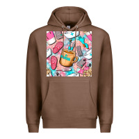 Chestnut hospital nurse coffee cups with leopard seamless pattern bbs Premium Hoodie - BundleAndBundleShop