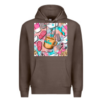 Coffee hospital nurse coffee cups with leopard seamless pattern bbs Premium Hoodie - BundleAndBundleShop