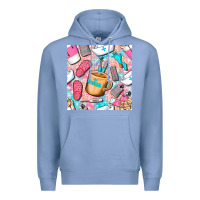 Colony Blue hospital nurse coffee cups with leopard seamless pattern bbs Premium Hoodie - BundleAndBundleShop