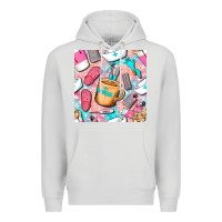Dove Grey hospital nurse coffee cups with leopard seamless pattern bbs Premium Hoodie - BundleAndBundleShop