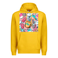Lemon hospital nurse coffee cups with leopard seamless pattern bbs Premium Hoodie - BundleAndBundleShop