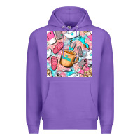 Purple hospital nurse coffee cups with leopard seamless pattern bbs Premium Hoodie - BundleAndBundleShop