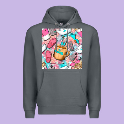 Hospital Nurse Coffee Cups With Leopard Seamless Pattern Bbs Premium Hoodie Designed By Bundleandbundleshop