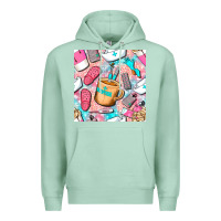 Seafoam hospital nurse coffee cups with leopard seamless pattern bbs Premium Hoodie - BundleAndBundleShop