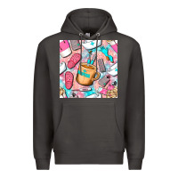 Smoke hospital nurse coffee cups with leopard seamless pattern bbs Premium Hoodie - BundleAndBundleShop